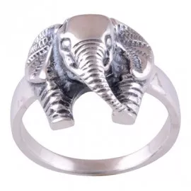 Stříbrný prsten slon
