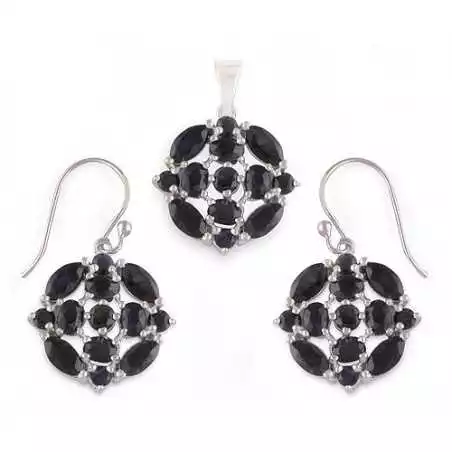 Stříbrná souprava se safírem