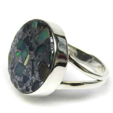 Stříbrný prsten s opálem v pyritu