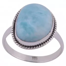 Stříbrný prsten s larimarem