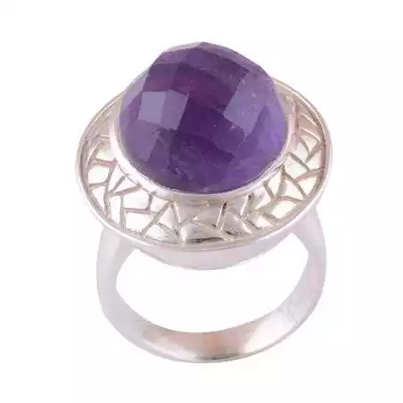 Stříbrný prsten s ametystem