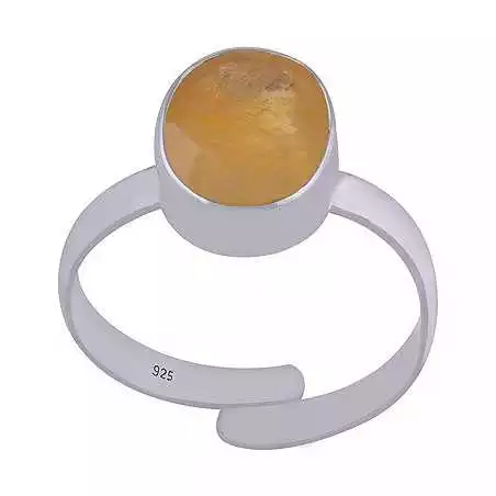 Stříbrný prsten se žlutým safírem