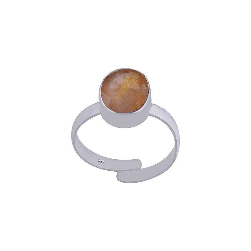 Stříbrný prsten se žlutým safírem