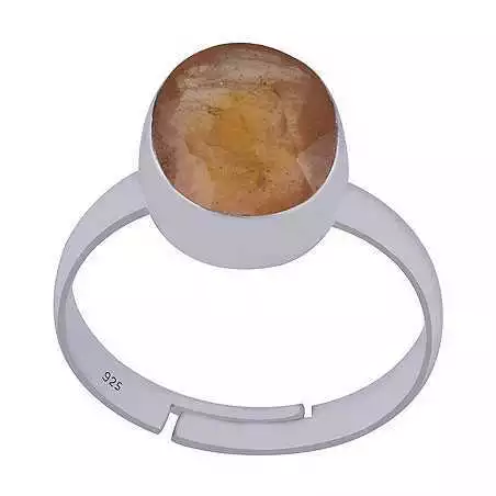 Stříbrný prsten se žlutým safírem