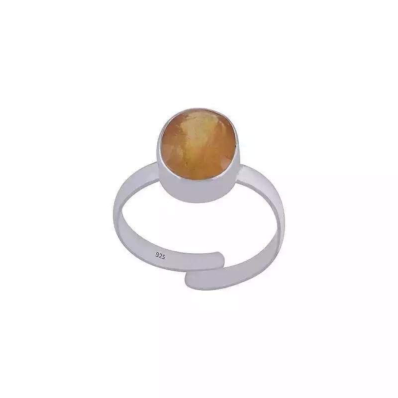 Stříbrný prsten se žlutým safírem