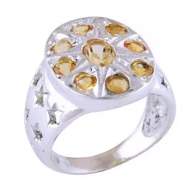 Stříbrný prsten s citríny