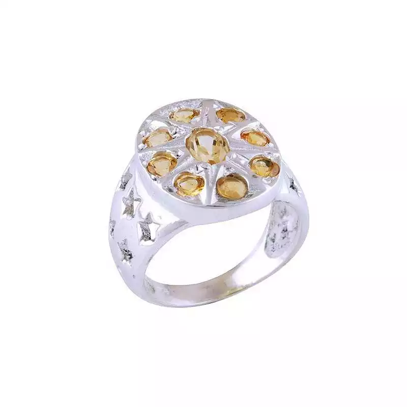 Stříbrný prsten s citríny