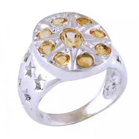 Stříbrný prsten s citríny