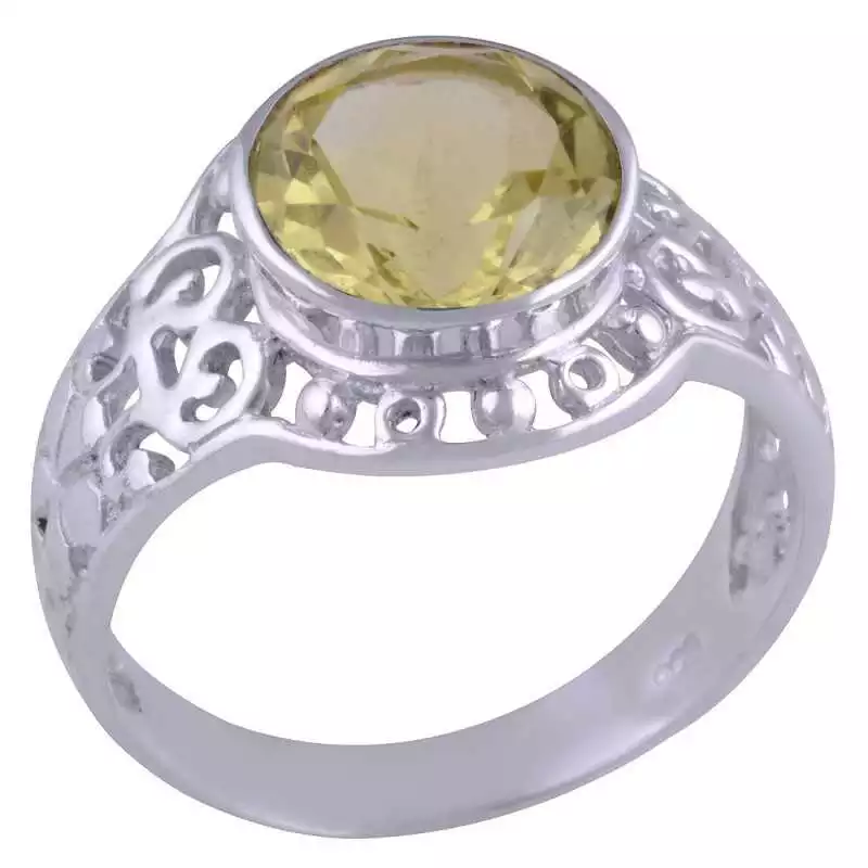 Stříbrný prsten s citrónovým topazem