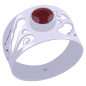 Stříbrný prsten s rubíny