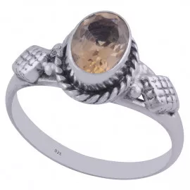 Stříbrný prsten s citrínem