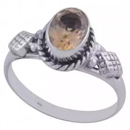 Stříbrný prsten s citrínem
