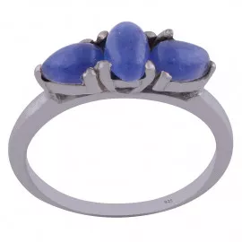 Stříbrný prsten se safíry