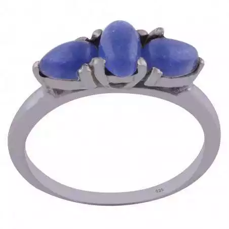 Stříbrný prsten se safíry