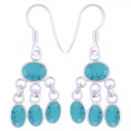 Stříbrné naušnice s tyrkysy