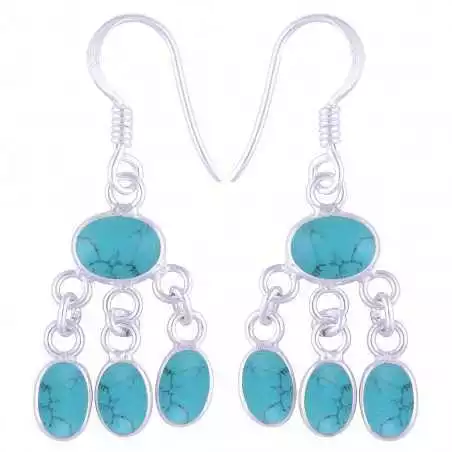Stříbrné naušnice s tyrkysy