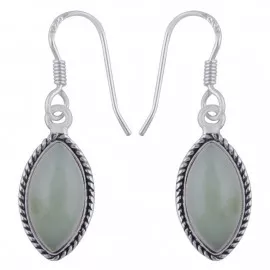 Stříbrné naušnice s jadeitem