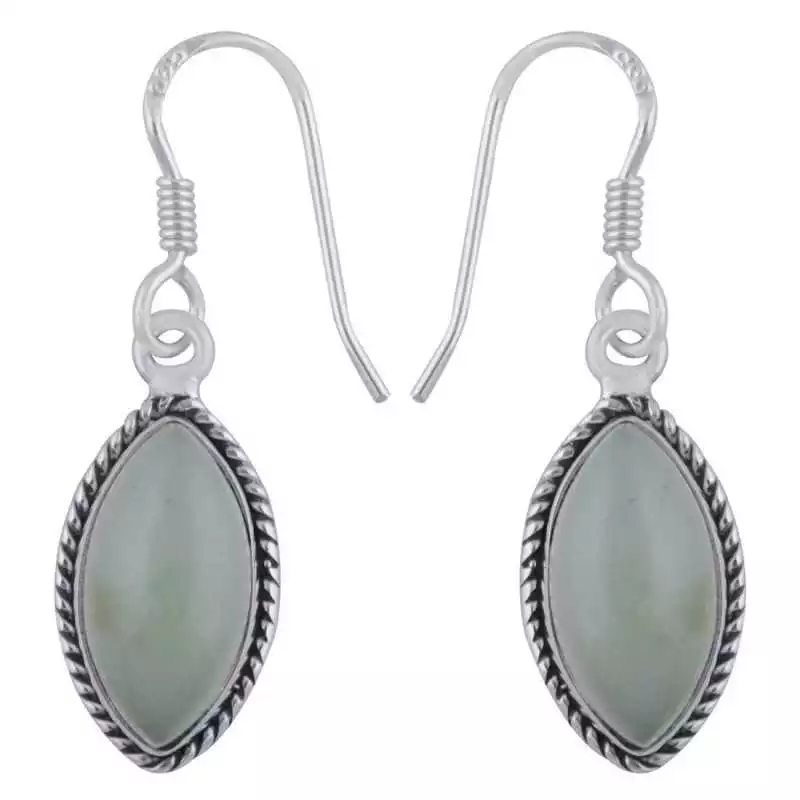 Stříbrné naušnice s jadeitem