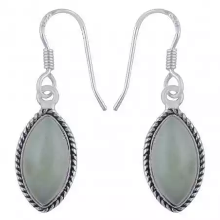 Stříbrné naušnice s jadeitem
