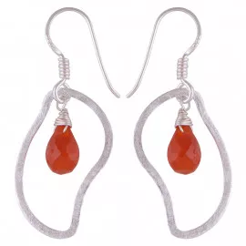 Stříbrné naušnice s karneoly