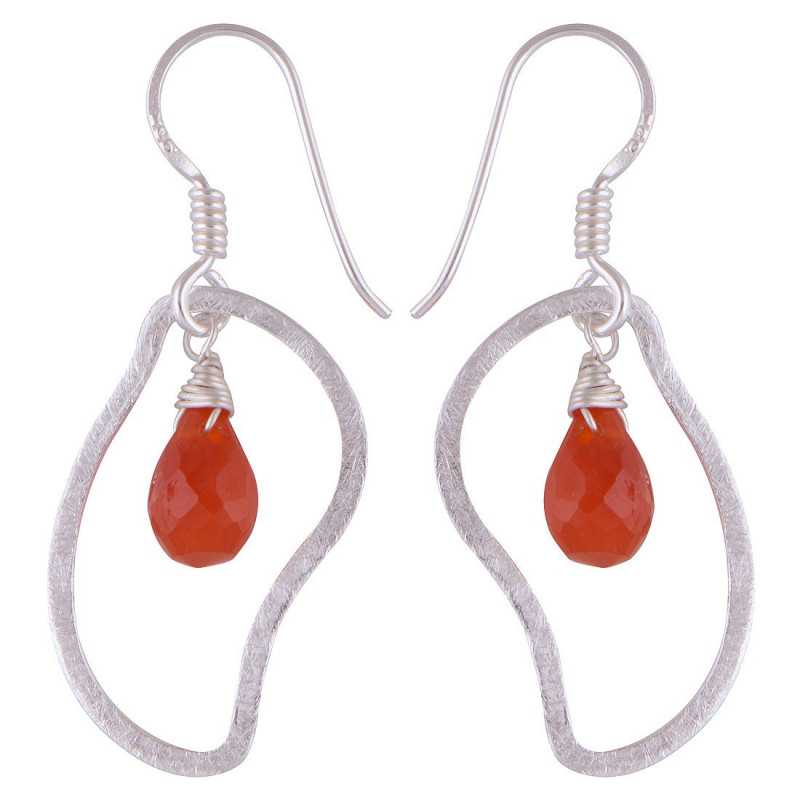 Stříbrné naušnice s karneoly