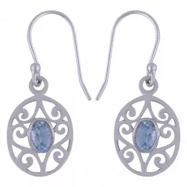 Stříbrné naušnice s topazy