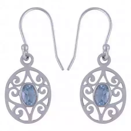 Stříbrné naušnice s topazy