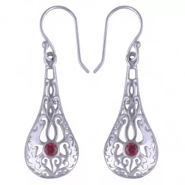 Stříbrné naušnice s granáty
