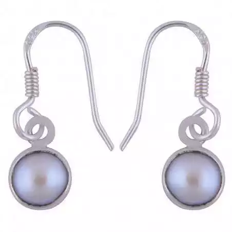 Stříbrné naušnice s perlou