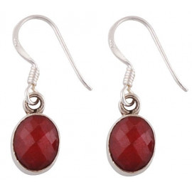 Stříbrné naušnice s rubíny