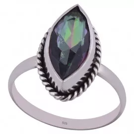 Stříbrný prsten s mystickým topazem