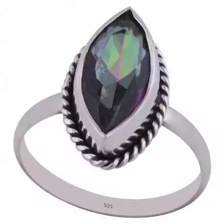 Stříbrný prsten s mystickým topazem