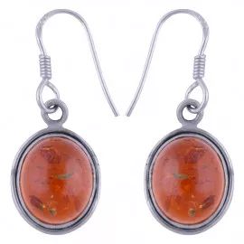 Stříbrné naušnice s jantary