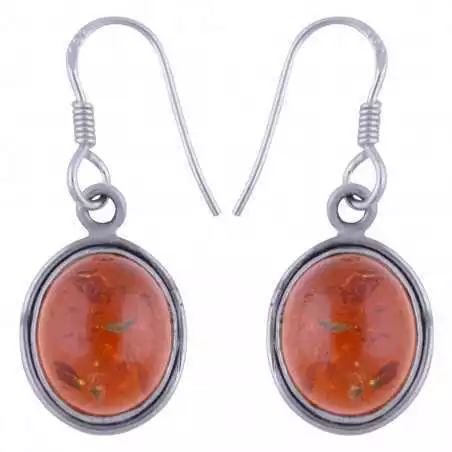 Stříbrné naušnice s jantary