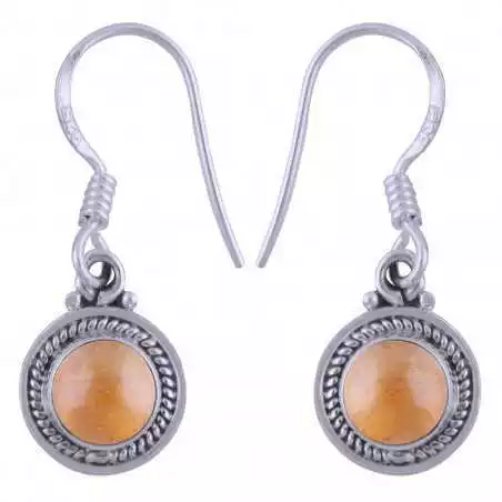 Stříbrné naušnice s citrínem