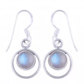 Stříbrné naušnice s měsíčním kamenem