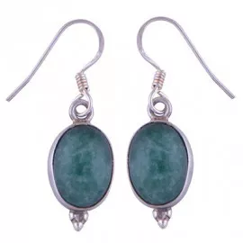 Stříbrné naušnice se smaragdem