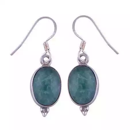 Stříbrné naušnice se smaragdem