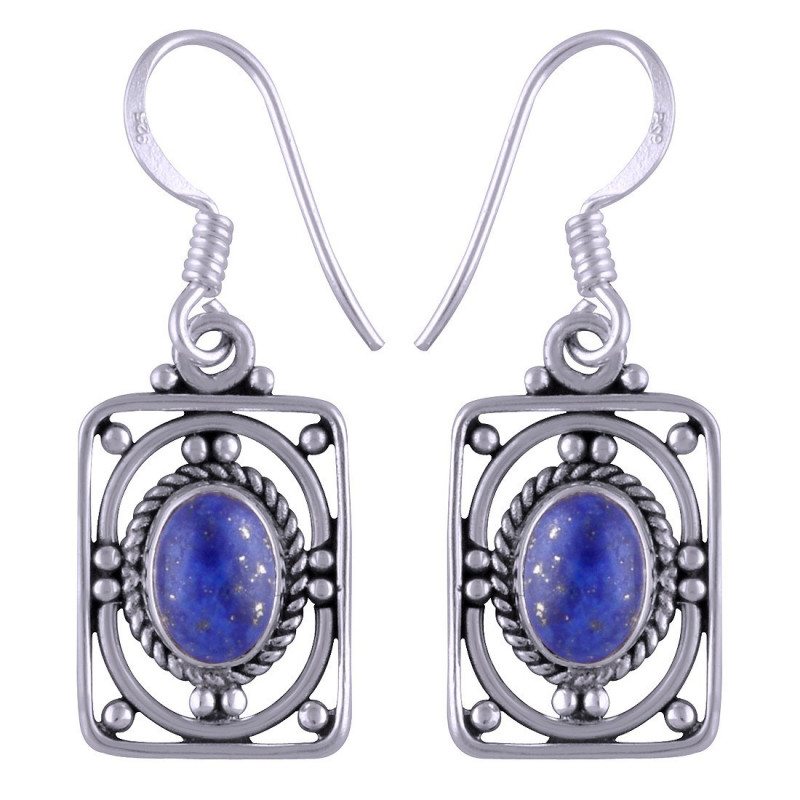 Stříbrné naušnice s lapis lazuli