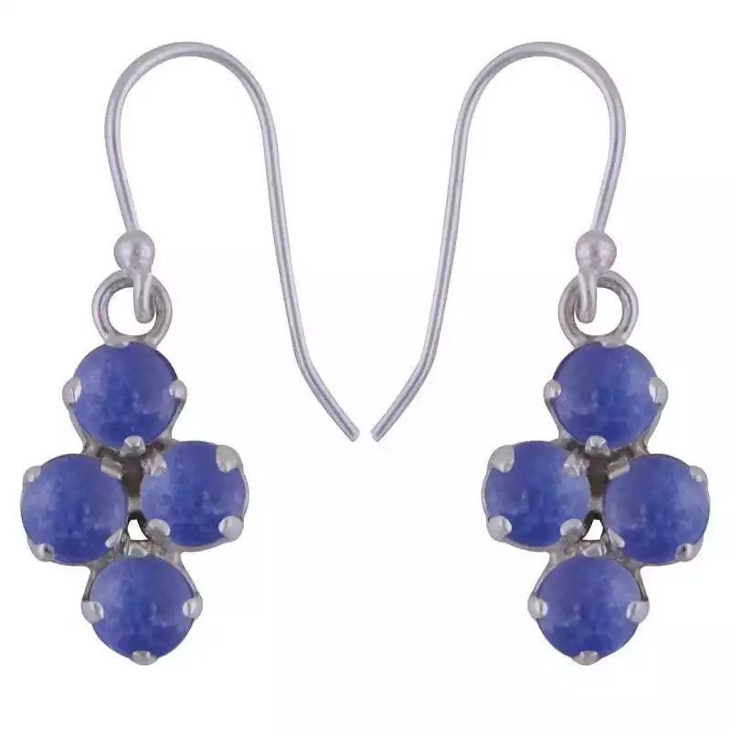 Stříbrné naušnice se safíry