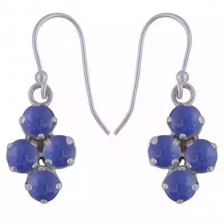 Stříbrné naušnice se safíry