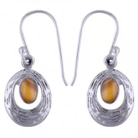 Stříbrné naušnice s tygřím okem