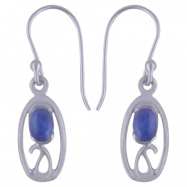 Stříbrné naušnice se safíry