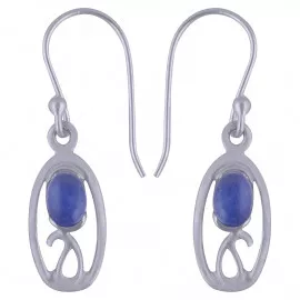 Stříbrné naušnice se safíry