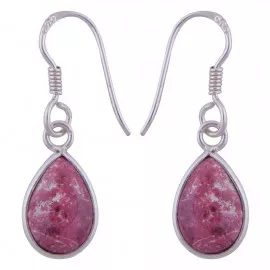 Stříbrné naušnice s thulitem