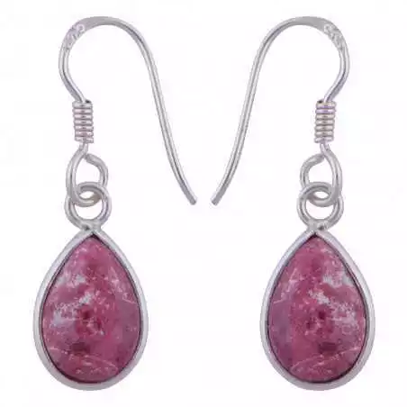 Stříbrné naušnice s thulitem