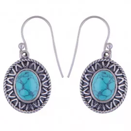 Stříbrné naušnice s tyrkysy