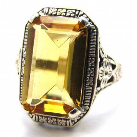 Stříbrný prsten s citrínem