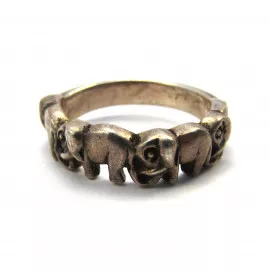 Stříbrný prsten sloni