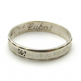 Stříbrný prsten Luboš s bílým safírem
